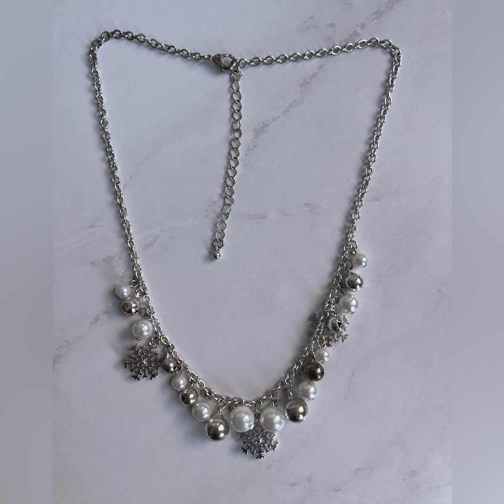 Snowflake and jingle bells necklace